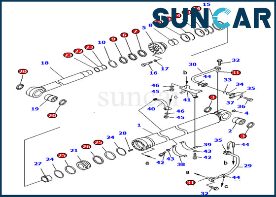 Mua Bộ bảo dưỡng 707-99-68650 7079968650 Bộ kín dầu xi lanh xô cho PC750-6 PC750SE-6 Komatsu online manufacture