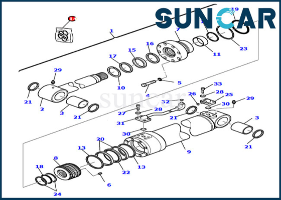 Mua PC75R-2 PC95R-2 Komatsu 707-99-25700 7079925700 Bộ dịch vụ bùng nổ máy xúc Bộ dụng cụ làm kín xi lanh online manufacture