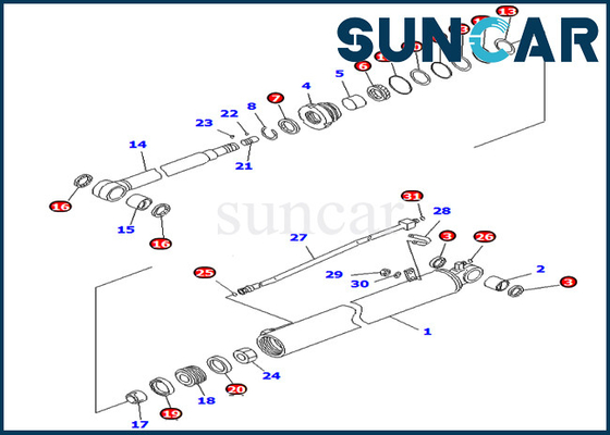 Mua 707-98-35310 7079835310 Bộ làm kín xi lanh cánh tay Phù hợp với PC78US-8 PC78MR-6 PC88MR-6 Bộ phận bên trong Komatsu online manufacture