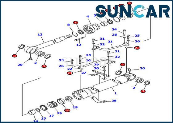 Mua 20X-63-02010 20X6302010 Bộ dịch vụ xi lanh bùng nổ cho thiết bị hạng nặng PC80-3 PC80LC-3 Komatsu online manufacture