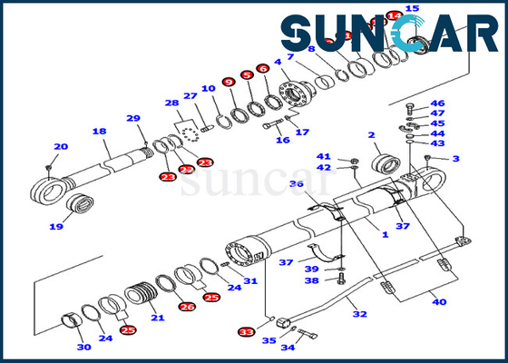 Mua Komatsu 707-99-76240 7079976240 Bộ con dấu dịch vụ xi lanh cánh tay cho máy xúc PC800-8 PC800-8R PC800LC-8 online manufacture