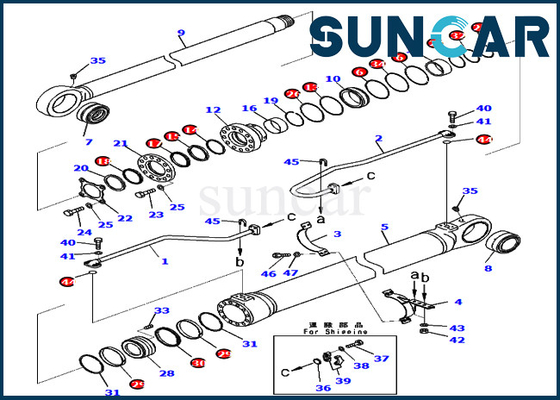 Mua Boom Cylinder Seal Kit 721-98-00920 7219800920 Bộ dụng cụ bảo dưỡng máy xúc cho PC800SE-8E0 Komatsu online manufacture