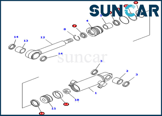 Mua PC01-1 PC03-2 Komatsu 707-99-02010 Bộ bảo dưỡng xi lanh lưỡi 7079902010 Bộ dụng cụ sửa chữa máy xúc online manufacture