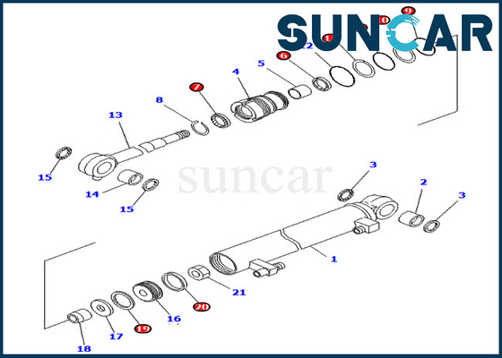 Mua Bộ niêm phong máy xúc 707-98-03030 7079803030 PC02-1 Bộ dụng cụ sửa chữa con dấu xi lanh Komatsu Boom online manufacture