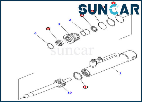 Mua D275A-5 D275A-2 Bộ dụng cụ làm kín xi lanh Komatsu 707-98-11020 online manufacture
