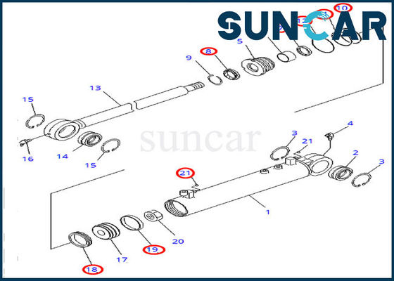 Mua D31EX-21 Bộ xi lanh thủy lực Komatsu Bộ làm kín góc 707-98-22850 7079822850 online manufacture