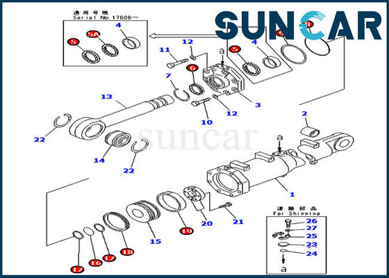 Mua D375A-3 Bộ phận Komatsu 707-98-74410 Bộ niêm phong nghiêng Bộ dịch vụ xi lanh thủy lực online manufacture
