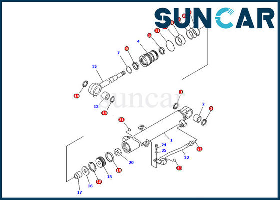 Mua 707-98-03570 Boom Cylinder Seal Kit Komatsu PC09-1 Bộ bảo dưỡng phụ tùng bên trong máy xúc online manufacture