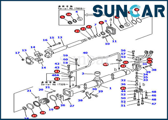 Mua Komatsu 707-99-56510 Bộ dịch vụ BLade Bộ dụng cụ sửa chữa xi lanh thủy lực nâng online manufacture