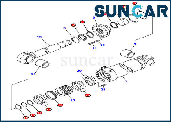 Mua 707-99-96200 Bộ sửa chữa con dấu xi lanh đổ cho máy xúc lật Komatsu WA800-3 WA900-3 online manufacture