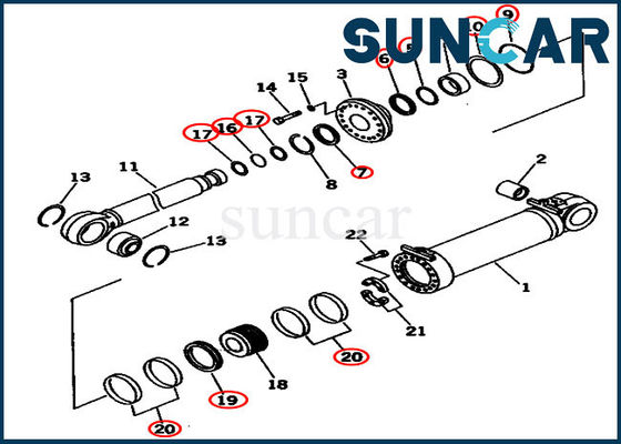 Mua Bộ niêm phong xi lanh nghiêng kép 707-99-96201 OEM Dozer Bộ dụng cụ làm kín dầu thủy lực Komatsu online manufacture