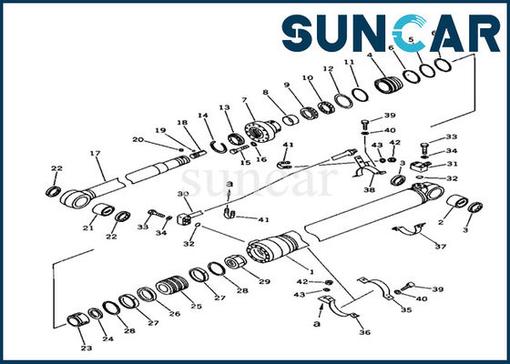 Mua Bộ bịt kín xi lanh cánh tay 707-99-44200 Bộ dụng cụ thay thế Komatsu cho các bộ phận bên trong máy xúc PC100-5C online manufacture