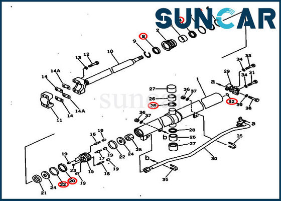 Mua 707-98-28600 7079828600 Bộ sửa chữa con dấu xi lanh nâng hàng Komatsu Bộ phận bánh xích D60P-12 D65E-12 online manufacture