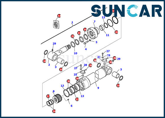 Mua 707-99-35300 Boom Swing Cylinder Seal Kit Máy xúc Komatsu Bộ dịch vụ sửa chữa bên trong dầu online manufacture
