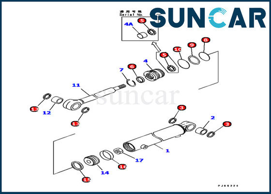 Mua 707-98-11310 Bộ công cụ sửa chữa xi lanh thủy lực Boom Swing Bộ dụng cụ sửa chữa xi lanh Komatsu PC12R-8 online manufacture