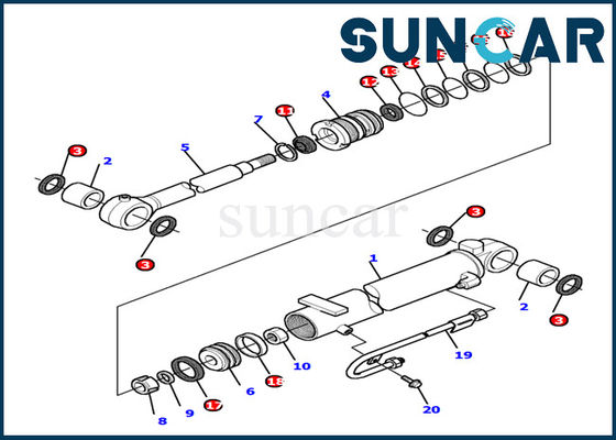 Mua 878000503 Boom Cylinder Seal Kit Bộ dịch vụ máy xúc phần bên trong Komatsu Phù hợp với máy xúc PC12R-8 online manufacture