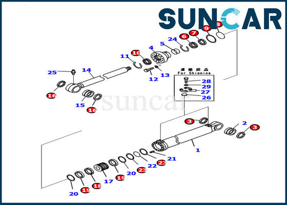 Mua 707-99-53310 Boom Cylinder Seal Kit Komatsu Work Equipment Excavator PC130-8 Service Kit online manufacture