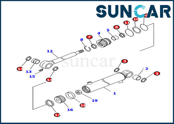 Mua 707-98-11220 Bộ làm kín xi lanh xoay Komatsu Boom PC14R-3 Bộ sửa chữa xi lanh thủy lực online manufacture