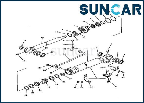 Mua 707-98-37110 Bộ niêm phong xi lanh thủy lực Komatsu PC150-5 Bộ phận bên trong Bộ bảo dưỡng xi lanh gầu online manufacture
