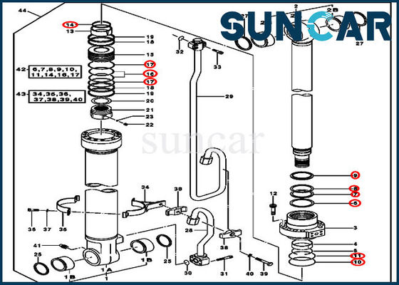 Mua AH225136 Boom Bộ xi lanh thủy lực Máy xúc Bộ làm kín phù hợp với John Deere 2154D 225CLC online manufacture