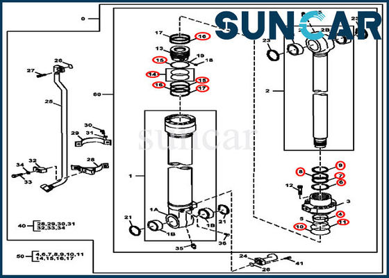 Mua John Deere AH225137 Bộ đóng dấu sửa chữa xô 2154D 225DLC Bộ dịch vụ thủy lực máy xúc online manufacture