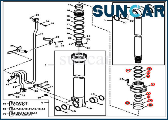 Mua FXB00002044 Bộ niêm phong xi lanh thủy lực Boom Phù hợp với các kiểu máy John Deere 180GLC 190GW online manufacture