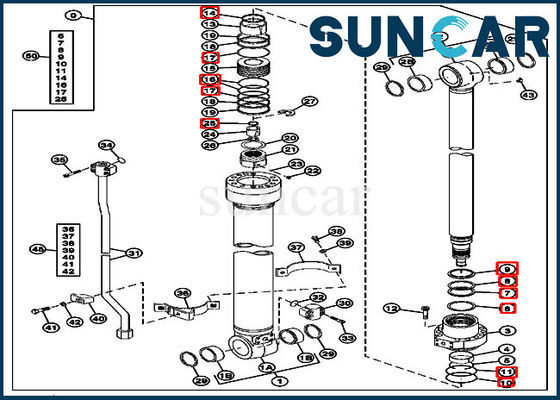 Mua 4483194 Bộ bịt kín xi lanh cánh tay Phù hợp với Máy xúc 180 Mô hình Máy móc Xây dựng John Deere online manufacture