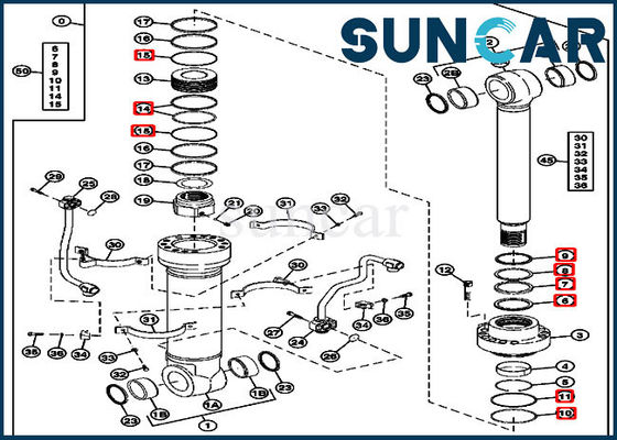 Mua ISO9001 Con dấu thủy lực 4662878 Bộ niêm phong xi lanh định vị Máy xúc John Deere Kits online manufacture