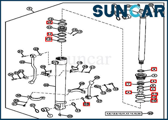 Mua 4369716 Bộ làm kín dầu xô Bộ công cụ dịch vụ xi lanh cho máy xúc 190 80 John Deere online manufacture