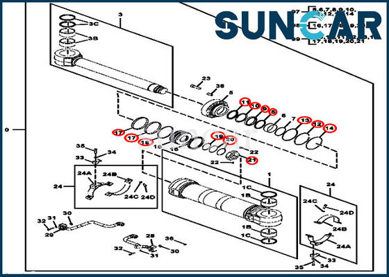 Mua FYA00023524 Máy xúc sửa chữa xi lanh định vị Máy xúc John Deere 190GW online manufacture