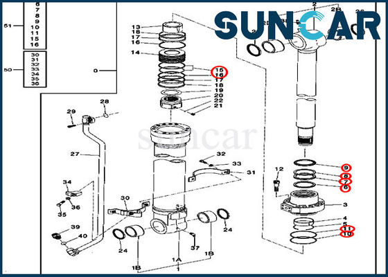 Mua 4627361 Bộ niêm phong xi lanh gầu máy xúc 2554 230CLC Bộ dụng cụ làm kín dầu John Deere online manufacture