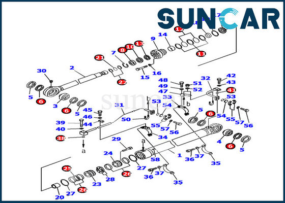 Mua Bộ làm kín xi lanh Komatsu PC1800-6 707-99-77180 Bộ bảo trì máy xúc Bộ sửa chữa bên trong online manufacture