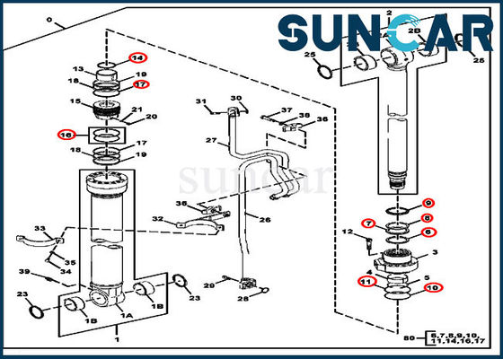 Mua FYA00001396 Boom Cylinder Seal Kit Bộ dịch vụ cho máy xúc 245GLC JOHN DEERE online manufacture