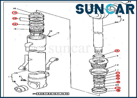 Mua 4369721 Bộ làm kín xi lanh xô Máy xúc 290D Bộ dụng cụ thay thế John Deere online manufacture