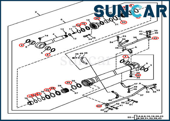 Mua 4640118 Bộ niêm phong cánh tay Dipper Stick phù hợp với mô hình máy xúc John Deere 350GLC 370C 350DLC online manufacture
