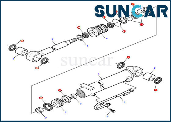 Mua PC15R-8 Bộ phụ kiện thủy lực của máy xúc Komatsu 878000502 Boom Cylinder Seal Kit online manufacture