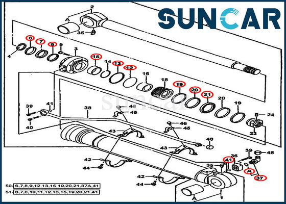 Mua AT196473 Bộ dụng cụ sửa chữa con dấu xô 450LC 992ELC Bộ làm kín dầu thay thế xi lanh Deere online manufacture