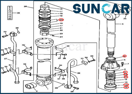 Mua Bộ làm kín dầu sửa chữa thủy lực AT192075 phù hợp với xi lanh cánh tay máy xúc John Deere 590D online manufacture
