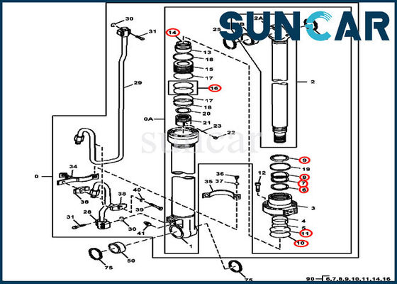 Mua 3754D Deere 4686432 Bộ dụng cụ làm kín thủy lực Phù hợp với xi lanh 115,00 mm Thanh 170 mm online manufacture