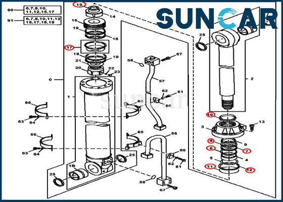 Mua 4700430 Bộ làm kín xi lanh cánh tay Bộ dịch vụ thay thế máy xúc Phù hợp với các mô hình Deere 450LC 450CLC online manufacture