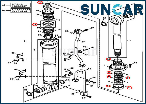 Mua 4438679 Bộ xi lanh thủy lực cánh tay 450LC 450CLC Bộ dụng cụ sửa chữa con dấu máy xúc Deere online manufacture