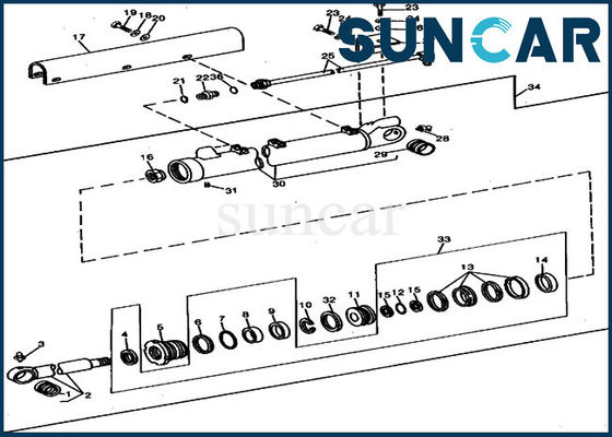 Mua RE21400 Bộ niêm phong sửa chữa xi lanh xô Deere 690B 690C Bộ làm kín dầu máy xúc online manufacture
