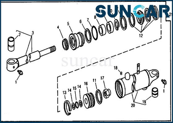 Mua RE18951 Bộ sửa chữa xi lanh cánh tay Máy xúc 690C Bộ sửa chữa thủy lực John Deere online manufacture