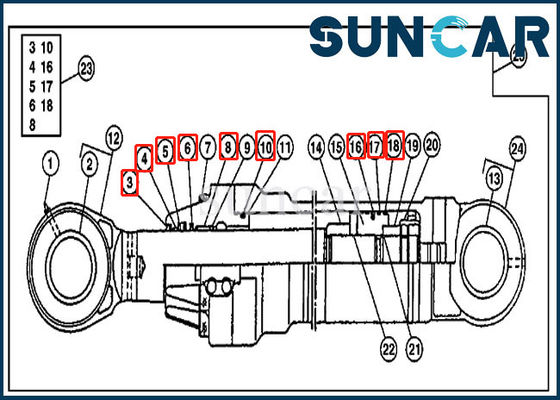 Mua Bộ làm kín cánh tay 690D 790D JOHN DEERE AT194293 Bộ dụng cụ bảo dưỡng xi lanh thủy lực online manufacture