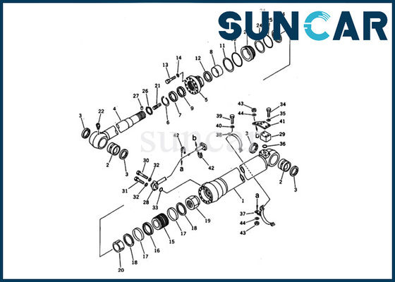 Mua 707-98-45220 Bộ làm kín xi lanh xô phù hợp với Máy xúc Komatsu Model PC200-5 Bộ sửa chữa bên trong online manufacture