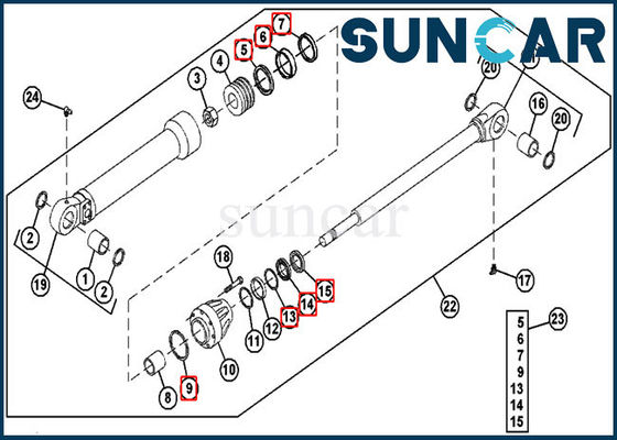 Mua Con dấu thủy lực AH144593 Bộ làm kín xi lanh cho máy xúc 690ELC John Deere online manufacture