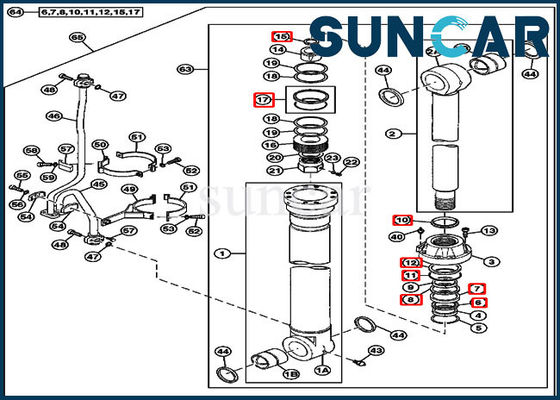 Mua 4614814 Excavator Boom Cylinder Service Kit Fits 750 800C JOHN DEERE Replacement Seal Kits online manufacture
