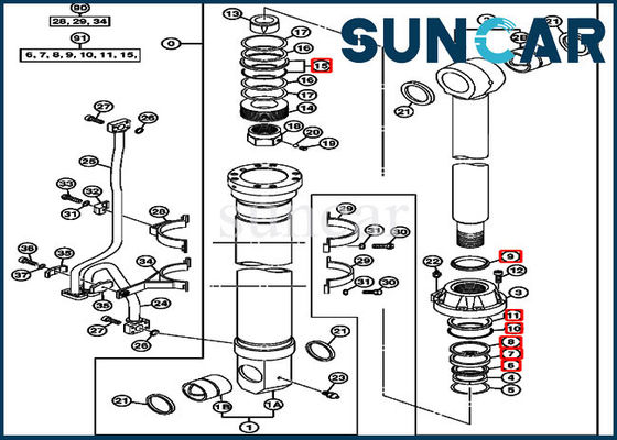 Mua 4653861 Hydraulic Boom Cylinder Seal Repair Kit Fits For 850DLC 870GLC John Deere Parts online manufacture