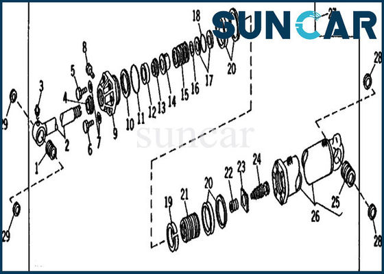 Mua AT45305 Bộ làm kín xi lanh thùng 890 Bộ dụng cụ sửa chữa con dấu máy xúc John Deere online manufacture