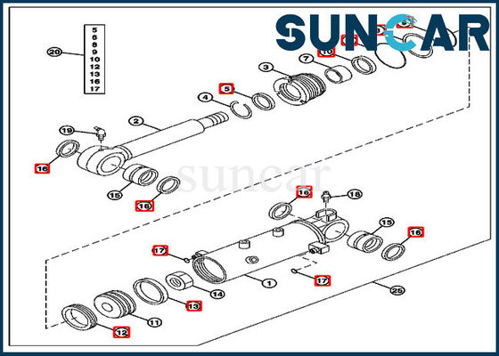 Mua Bộ niêm phong thay thế lưỡi 4652458 Bộ bịt kín xi lanh máy xúc John Deere 27D online manufacture